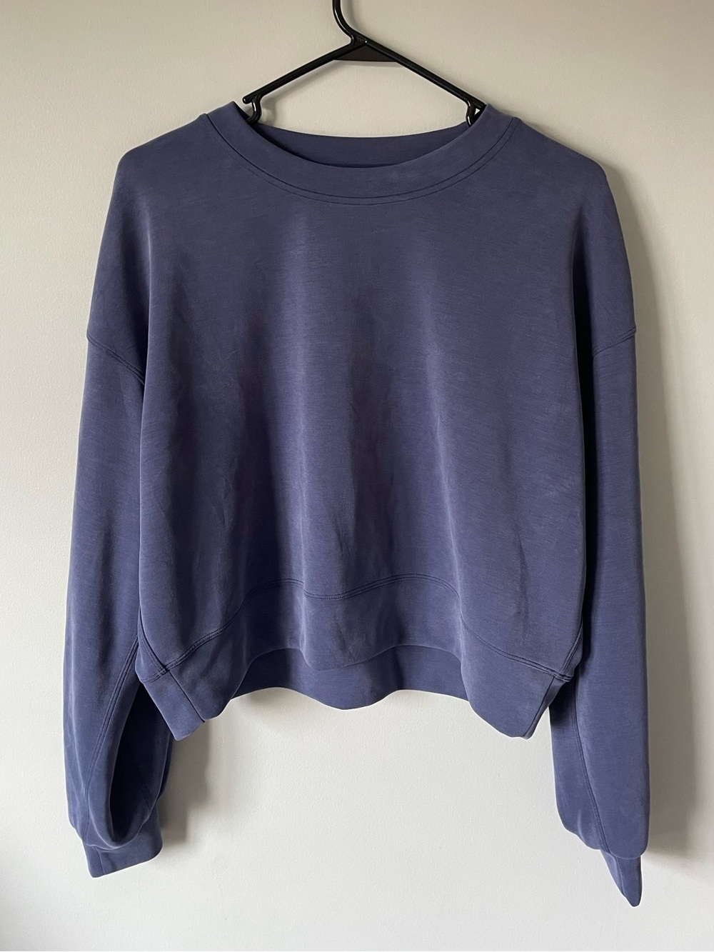 Lululemon Perfectly Oversized Cropped Crew Night Sea Blue Women’s 6 EUC 118$